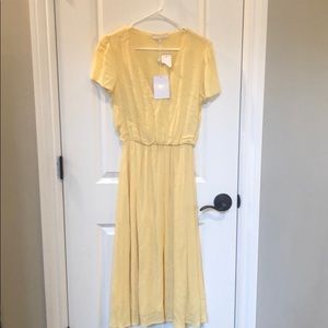 Nordstrom Wayf yellow midi dress